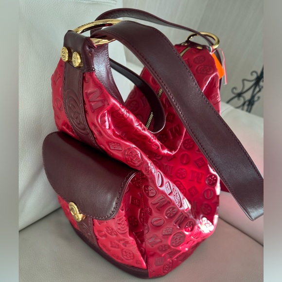 Marino Orlandi ITALY emboss leather TOTE sling, handbag